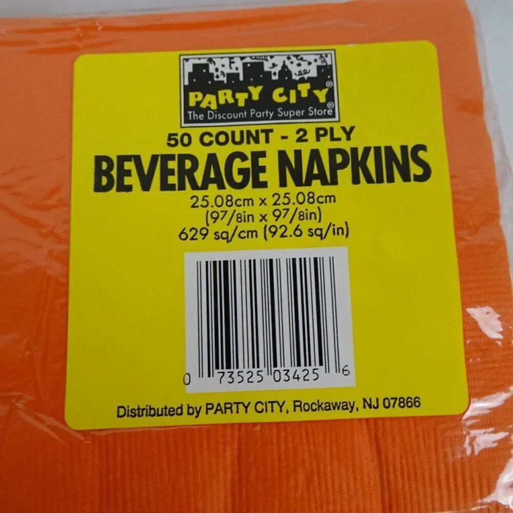 Paper Napkins Animal Print Orange 7 Packs Unopened Cocktail Decoupage Party